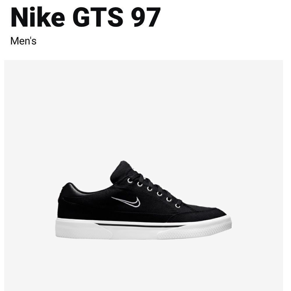 EUC MEN’S BLACK NIKE GTS RETRO CANVAS SHOES WITH WHITE SWOOSH SIZE 10